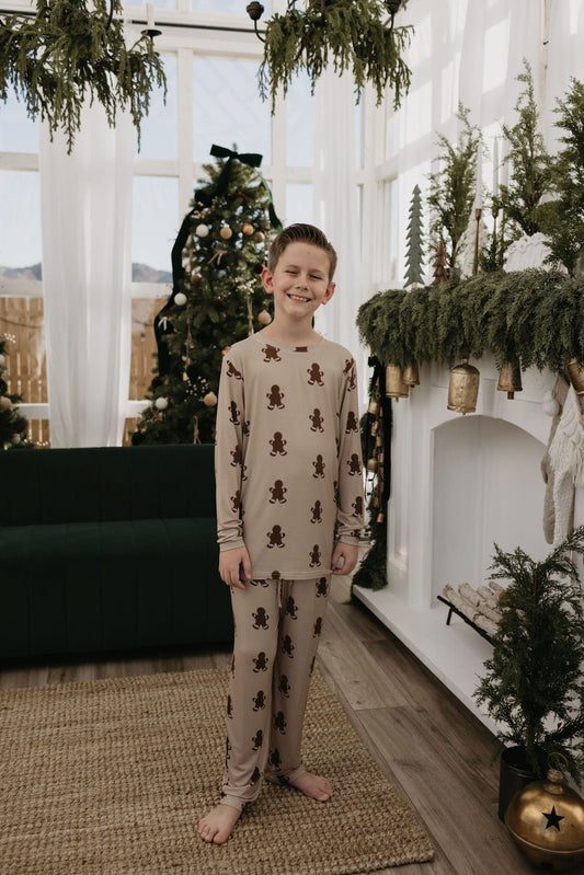 Pre-Teen Straight Leg Bamboo Pajamas | Gingerbread