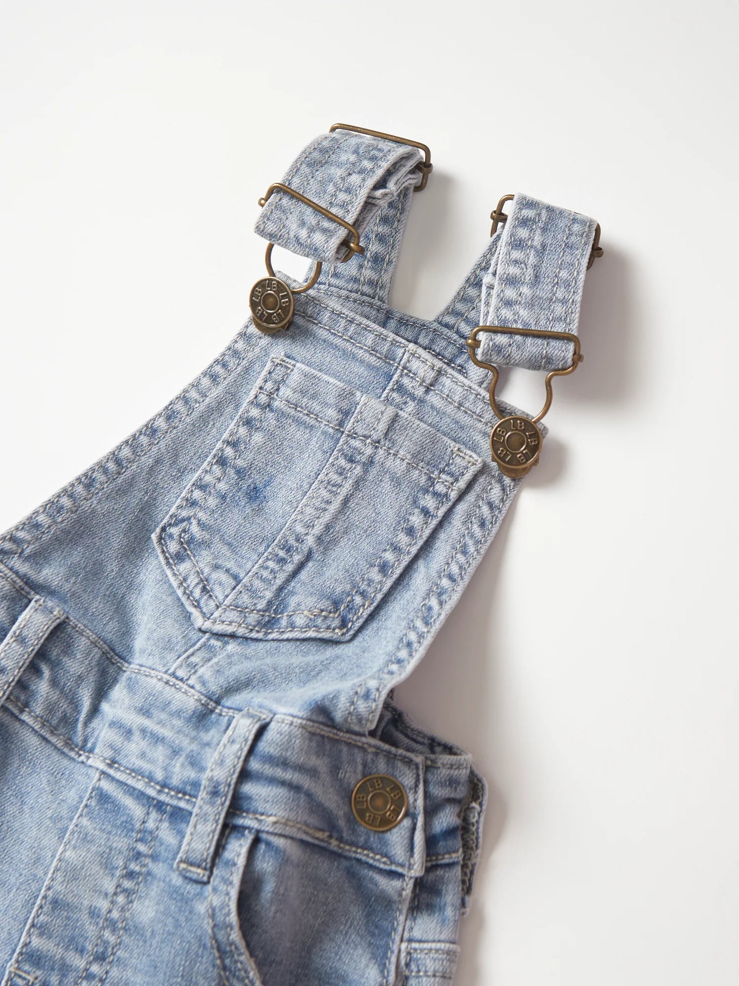 Distressed Denim Overall - Light Wash