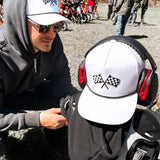 FINISH LINE WHITE ADVENTURE SNAPBACK // WATER-RESISTANT