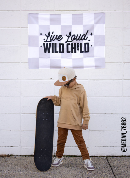 Live Loud Wild Child Banner | Fabric Wall Sign