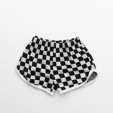 Checker Terry Shorts- BLK