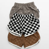 Checker Terry Shorts- BLK