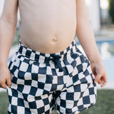 Wavy Checkered Swim Shorts