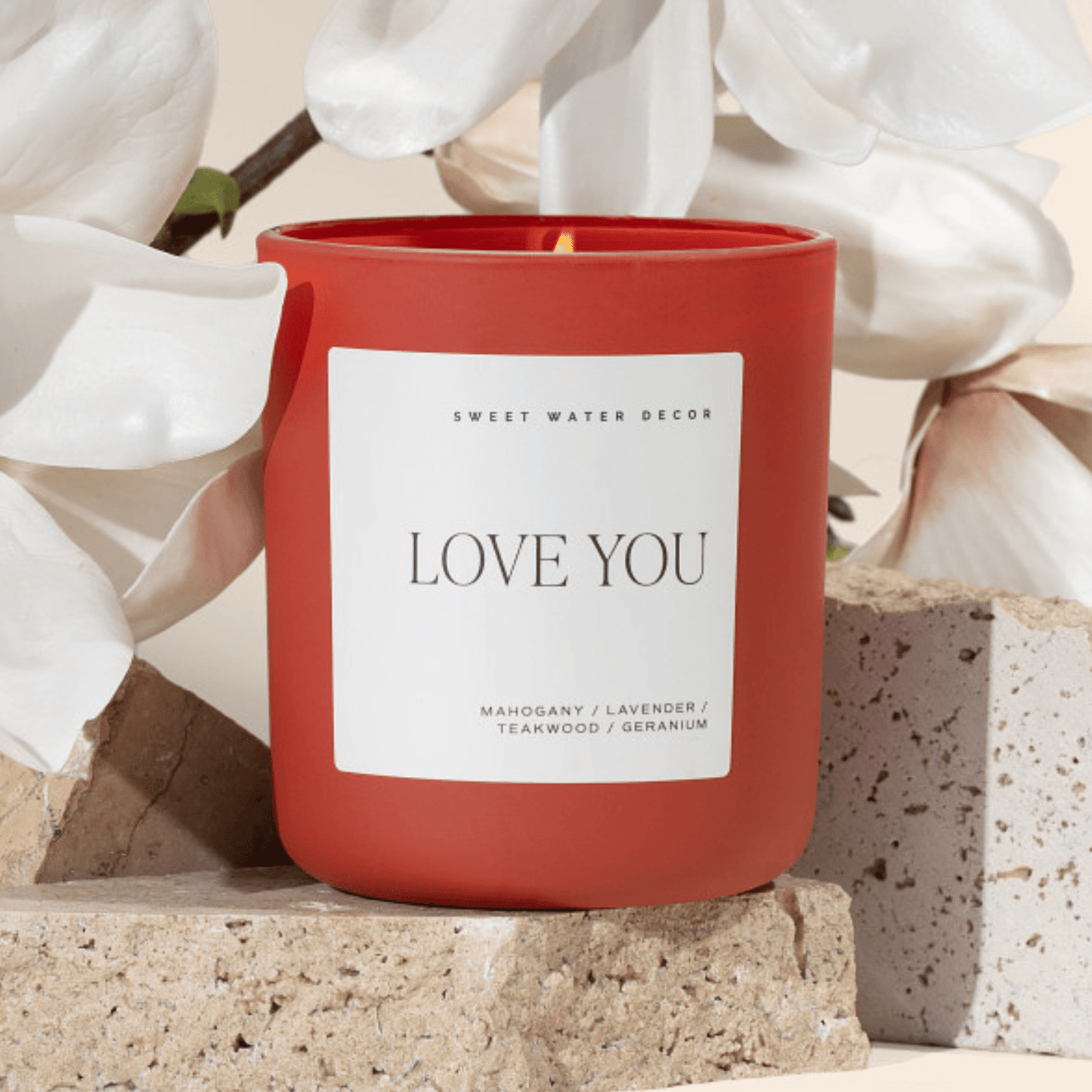 Love You Soy Candle - Red Matte Jar - 15 oz