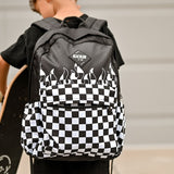 Checker Flames Full Size Backpack