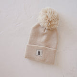 ff Pom Top Knit Beanie | Oatmeal