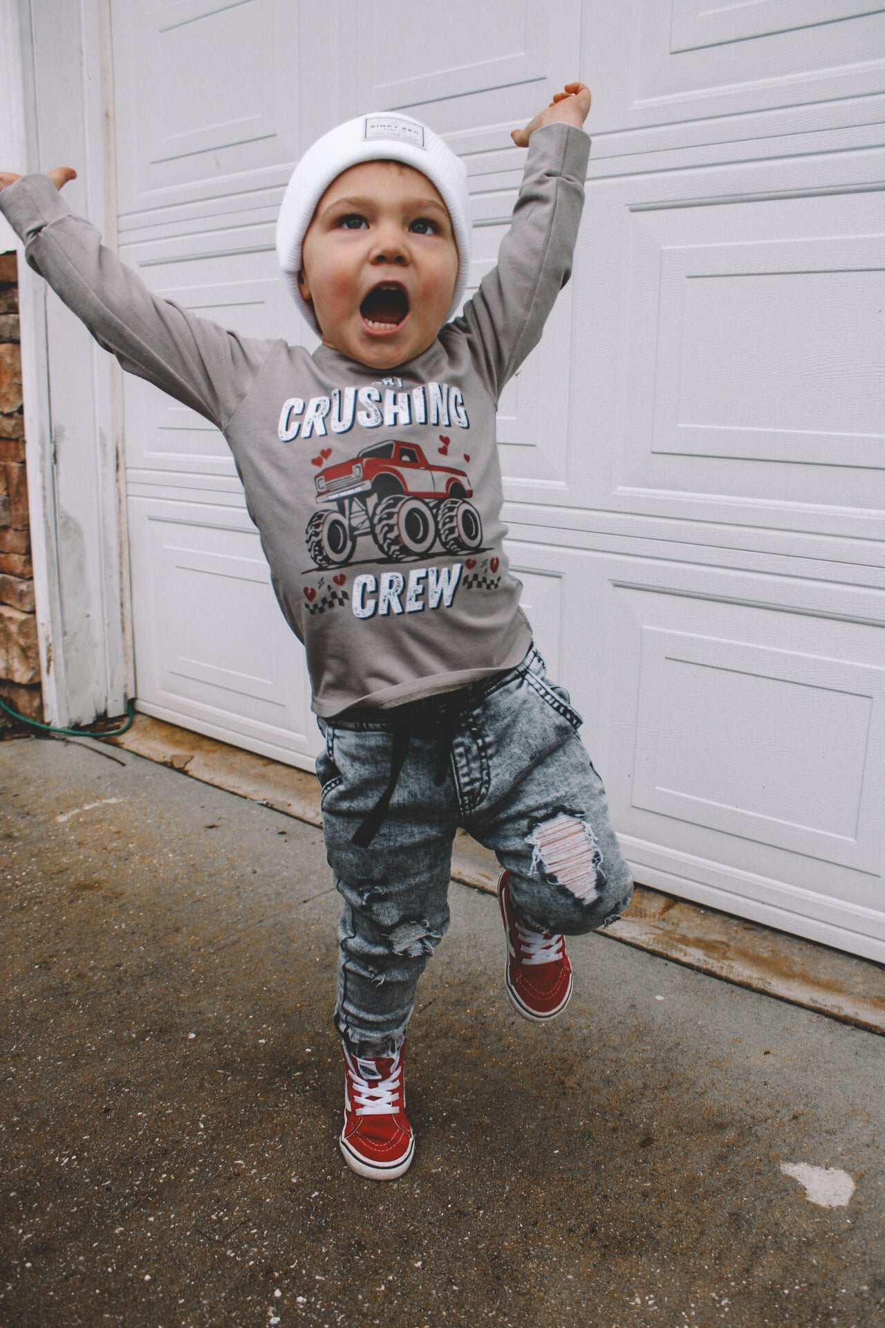 Heart Crushing Crew | Grey Long Sleeve Shirt