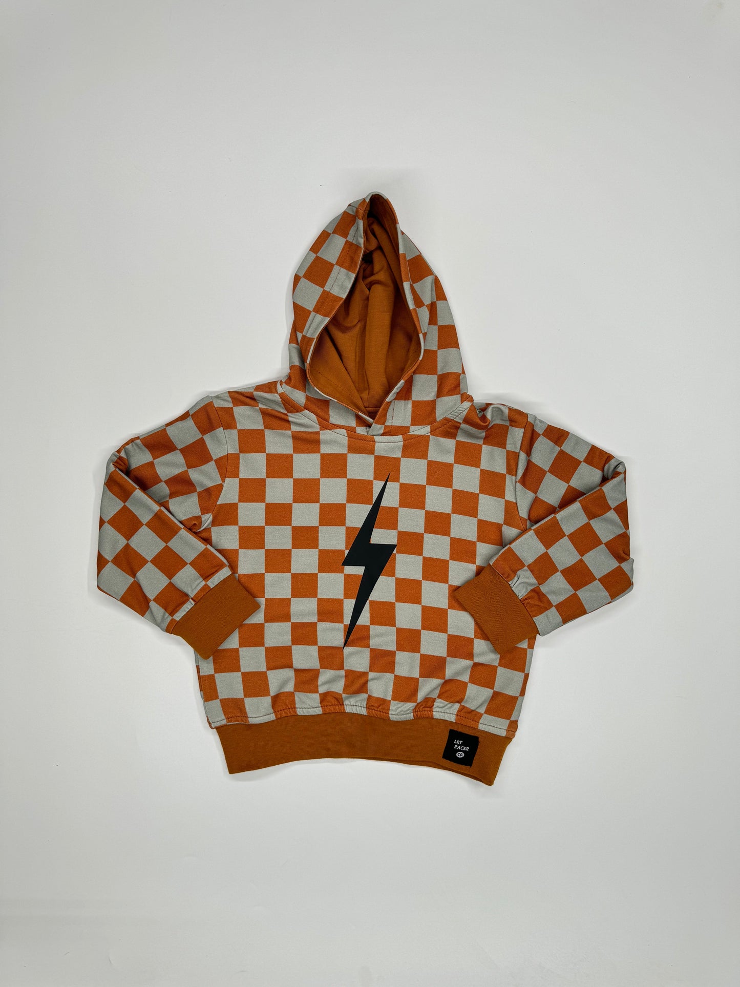 THE CHECKERED SPARK HOODIE - PUMPKIN