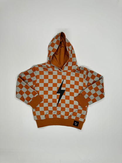 THE CHECKERED SPARK HOODIE - PUMPKIN