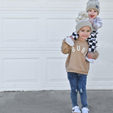 Tan Check Beanie