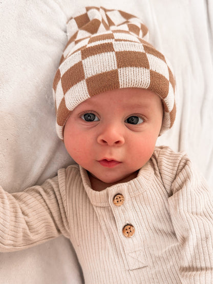 Camel Check Infant Beanie