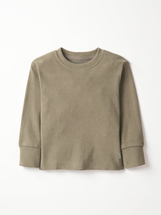 Long Sleeve Ribbed Tee - Green