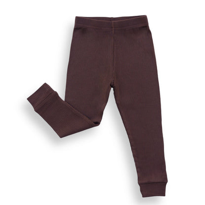 BAMBOO RIB LEGGINGS- Black Cherry