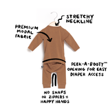 Essentials Peekabooty™ Rag Romper - 'Newborn Rag in Phantom'