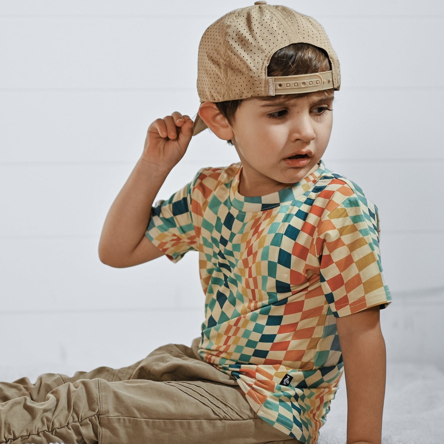 BAMBOO BASIC TEE- Groovy Check