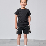 Check Stripe Sweatshort - Black