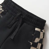 Check Stripe Sweatshort - Black