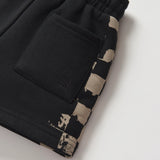 Check Stripe Sweatshort - Black
