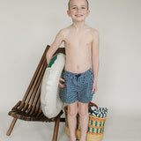 Navy Gingham Swim Shorts