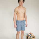 Navy Gingham Adult Men's Swim Shorts