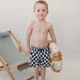 Wavy Checkered Swim Shorts