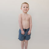 Navy Gingham Swim Shorts