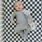 Charcoal Checkered Muslin Crib Sheet