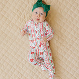 Bamboo Zip Romper | Retro Candy Cane