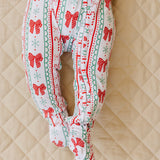 Bamboo Zip Romper | Retro Candy Cane