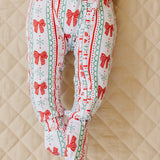 Bamboo Zip Romper | Retro Candy Cane