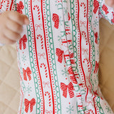 Bamboo Zip Romper | Retro Candy Cane