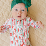 Bamboo Zip Romper | Retro Candy Cane