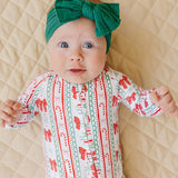 Bamboo Zip Romper | Retro Candy Cane