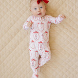 Bamboo Zip Romper | Pink Nutcracker