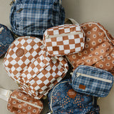 Rust Wavy Checkered Mini Backpack
