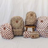 Rust Wavy Checkered Large Backpack