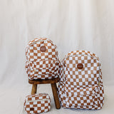 Rust Wavy Checkered Mini Backpack