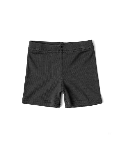 Ribbed Biker Short - Charcoal