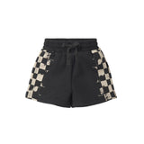 Check Stripe Sweatshort - Black