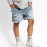 Distressed Denim Shorts