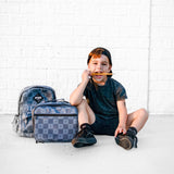 Black + Gray Check Bolt Lunch Box