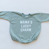 Mama's Lucky Charm Sweatshirt Romper- more colors