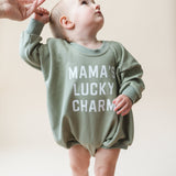 Mama's Lucky Charm Sweatshirt Romper- more colors