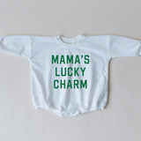 Mama's Lucky Charm Sweatshirt Romper- more colors