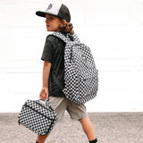 Full Size Black Checkered Backpack