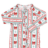 Bamboo Zip Romper | Retro Candy Cane