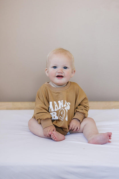 Mama's Boy Bamboo Sweatshirt Romper - more colors