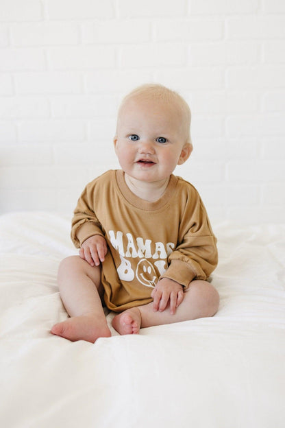 Mama's Boy Bamboo Sweatshirt Romper - more colors